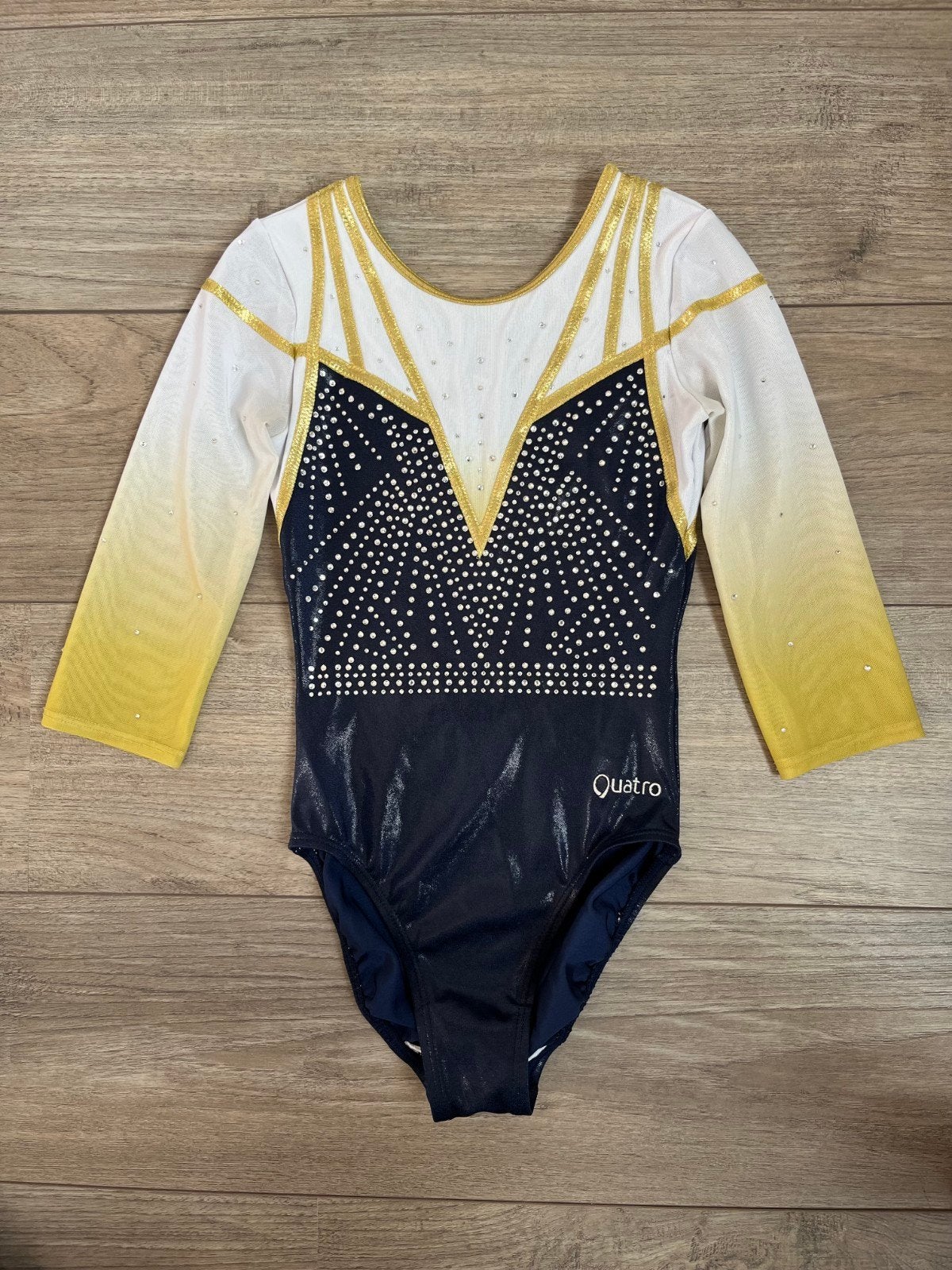 Quatro turnpakje donkerblauw goud - maat 158/164 (ASM), Sport en Fitness, Nieuw, Turnpak(je), Kindermaat 146 t/m 176, Verzenden