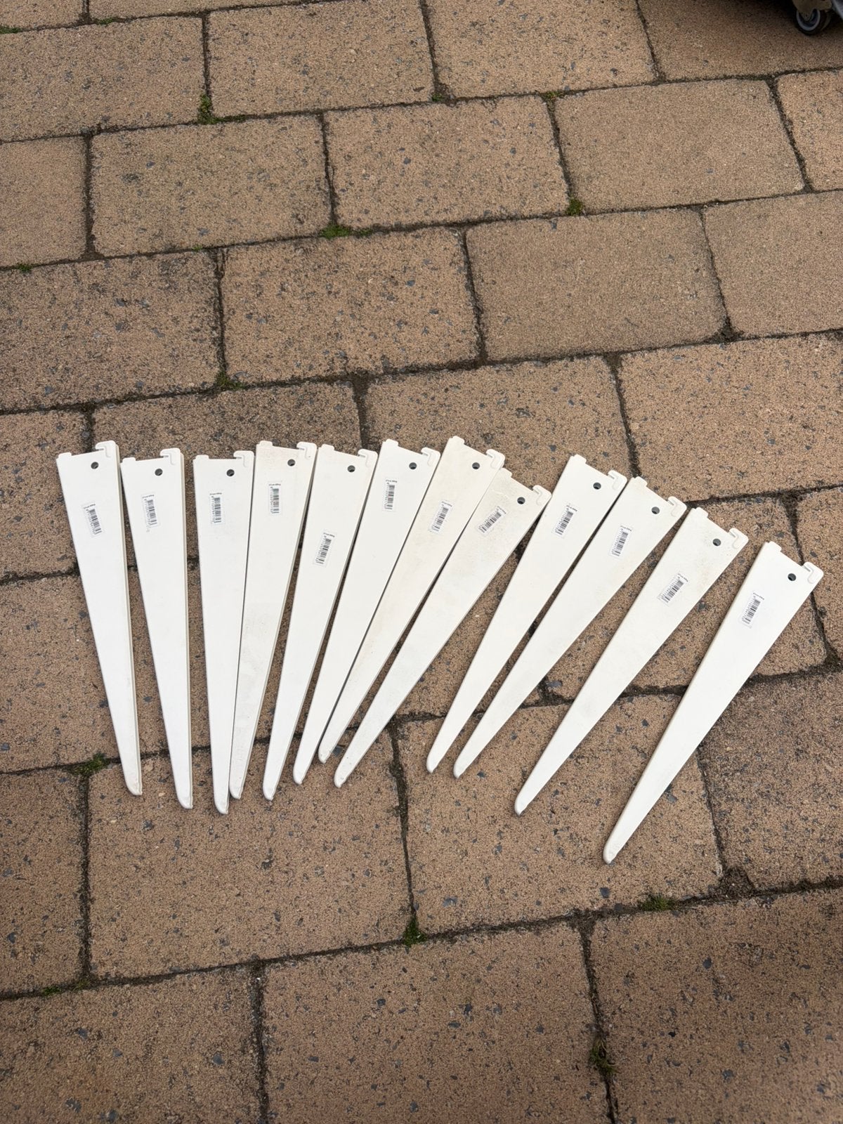 12 witte plankdragers  35 cm, Ophalen