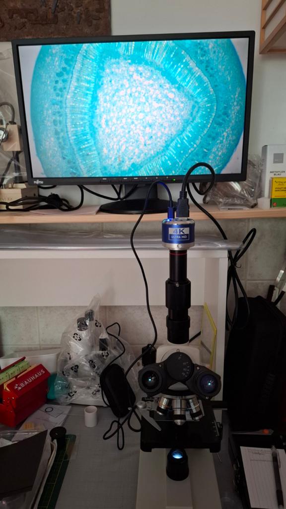 Vevor Microscoop 4K Ultra HD Camera en polarisator, Ophalen of Verzenden, Zo goed als nieuw, 1000x of meer, Biologische microscoop