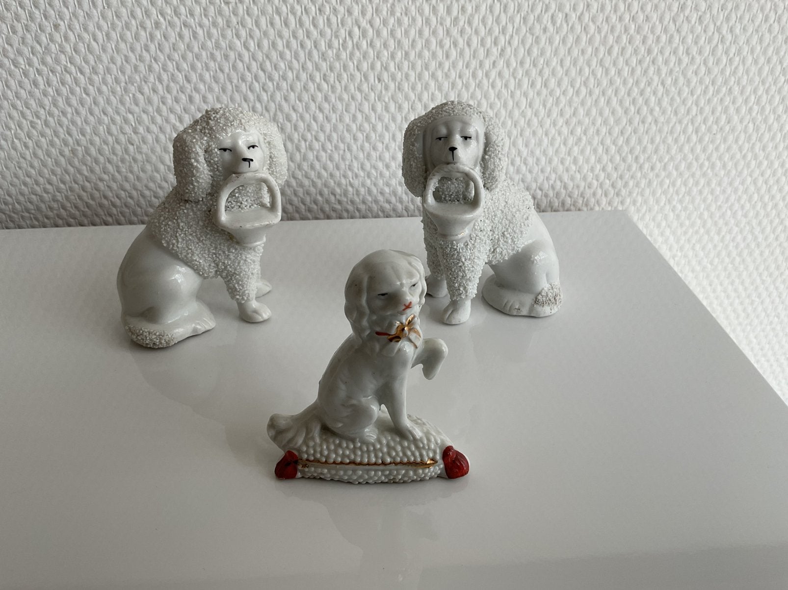 Antieke porseleinen staffordshire poedels genummerd 6252, Ophalen of Verzenden, Zo goed als nieuw