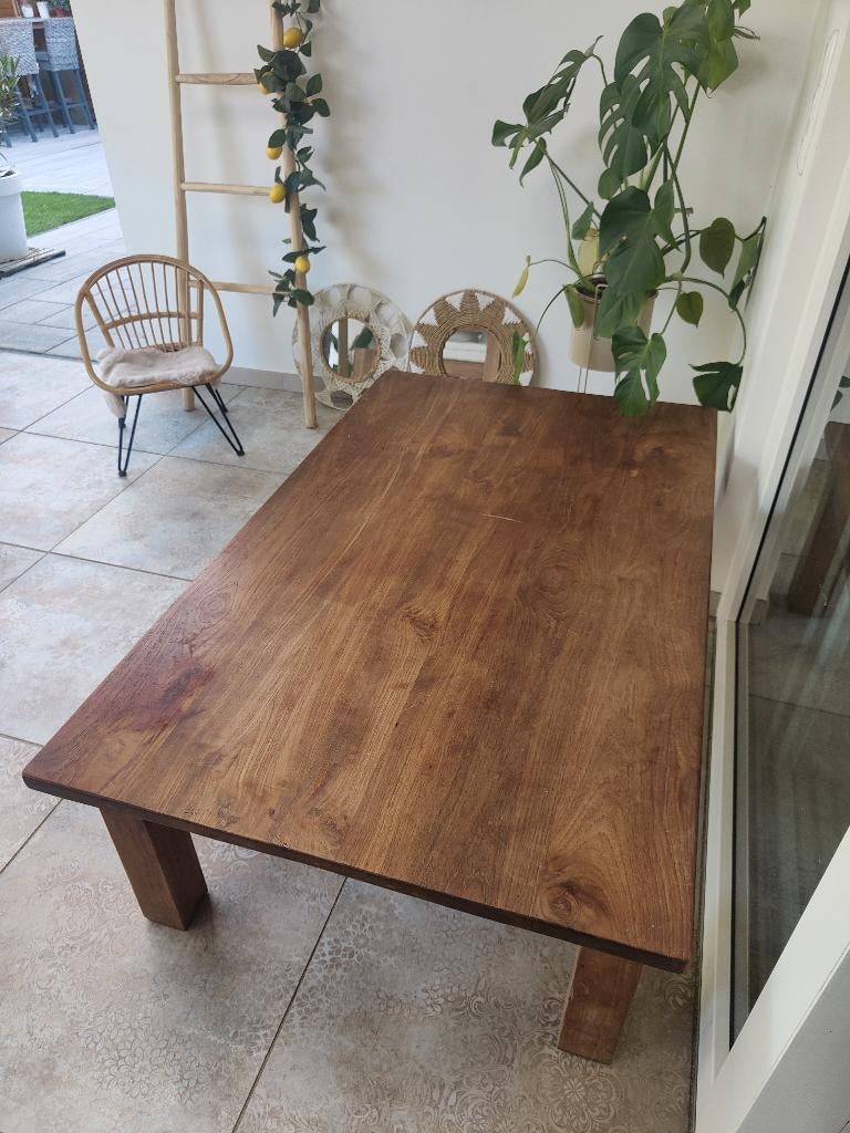 Salon tafel, Huis en Inrichting, Tafels | Salontafels, Ophalen, Gebruikt, Teakhout, Minder dan 50 cm
