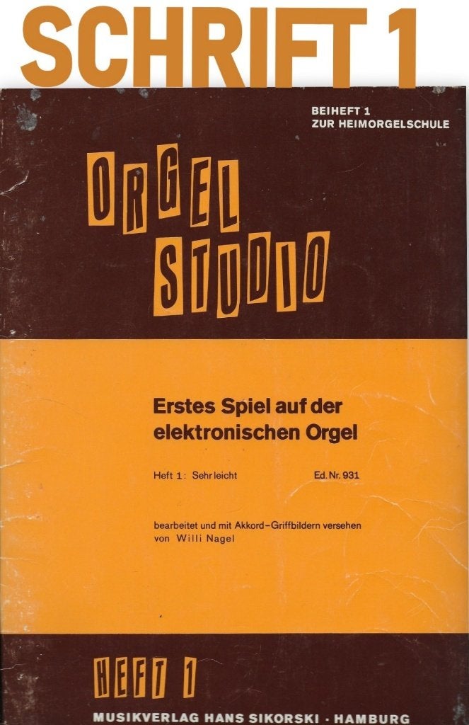 Bo31 bladmuziek orgel studio schrift 1  ===zeer eenvoudig, Muziek en Instrumenten, Bladmuziek, Orgel, Gebruikt, Ophalen of Verzenden