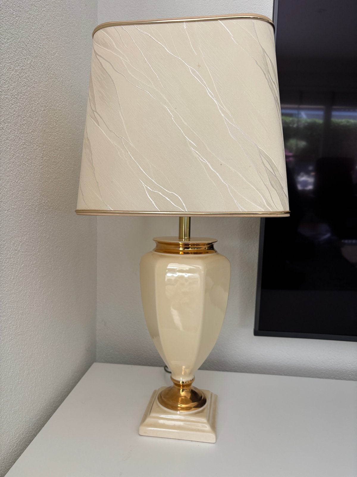 Elegante Louis Drimmer Keramische Tafellamp, Beige, Gebruikt, Overige merken, Keramiek