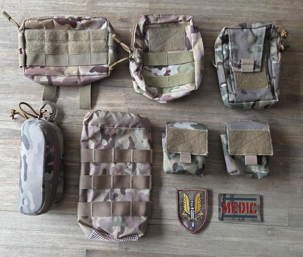 Set MOLLE pouches, CP camo, Ophalen of Verzenden, Zo goed als nieuw