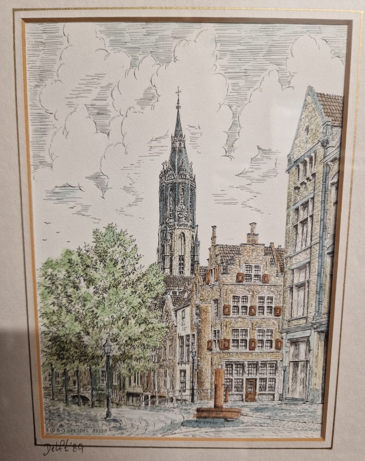 Stadsgezicht Delft - Tekening  (1989), Ophalen
