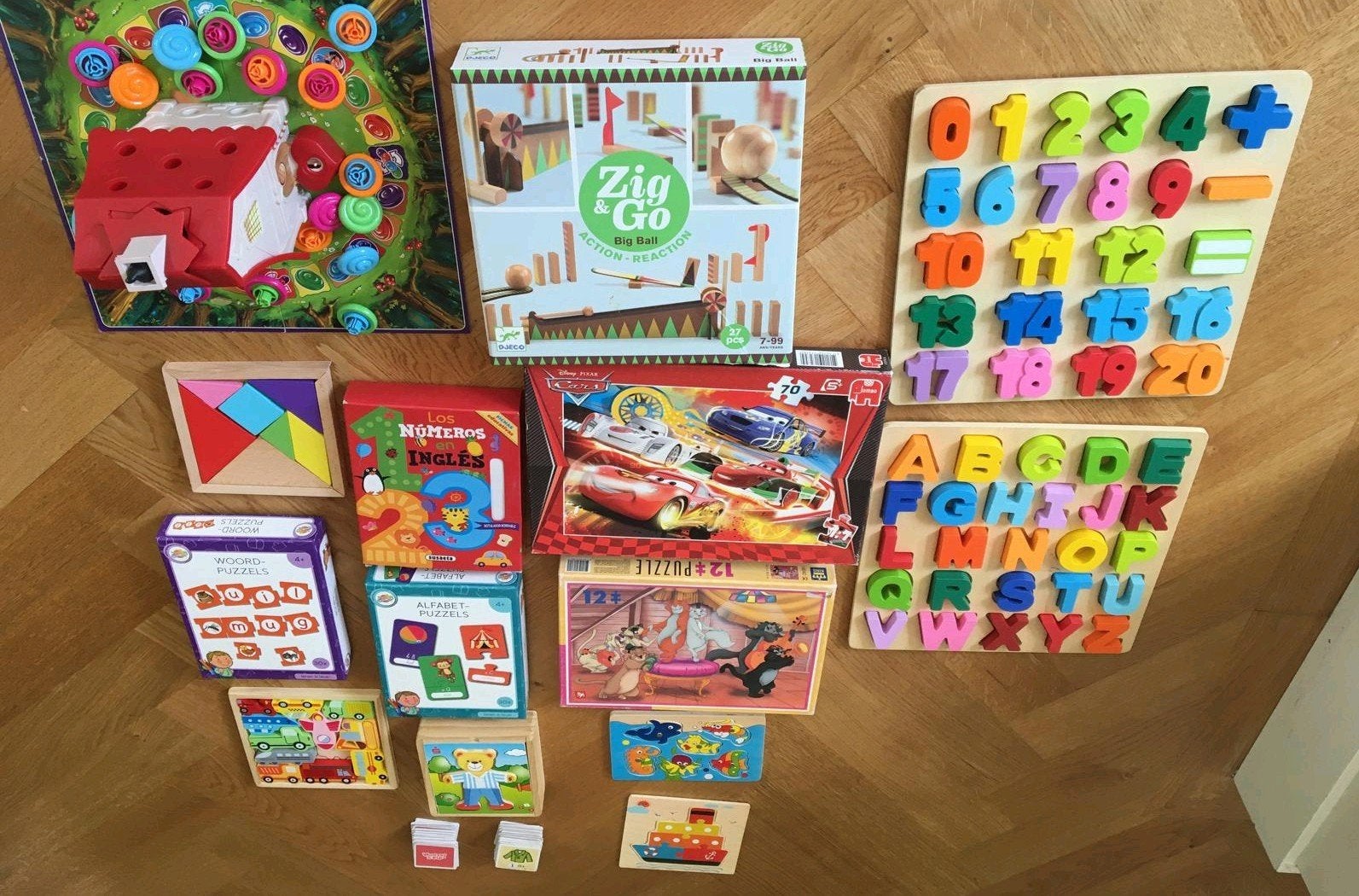 Diverse houten puzzels en spellen voor kinderen, Ophalen, Gebruikt, Overige typen