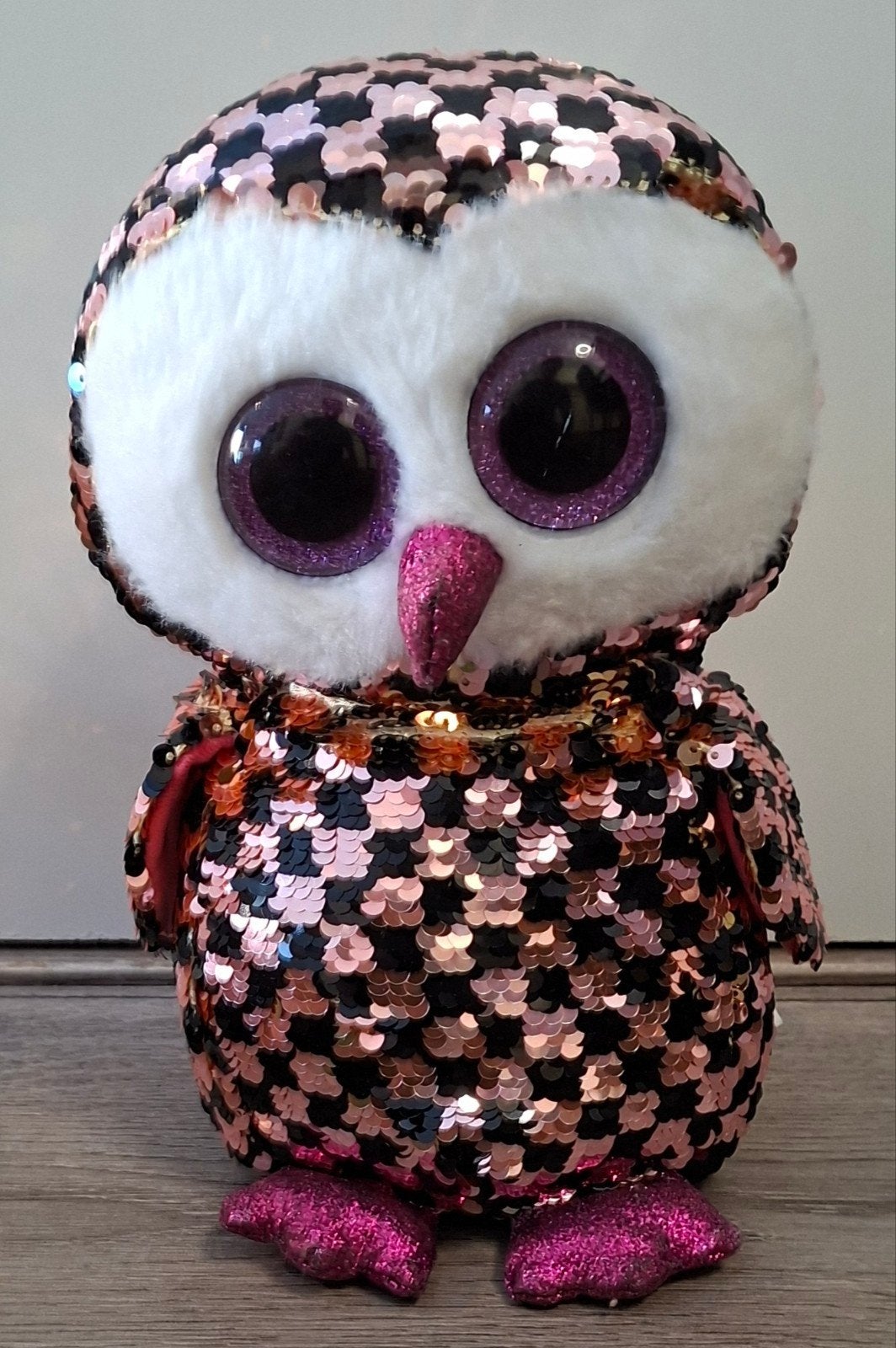 ty beanie boo uil Checks 24 cm, Overige karakters, Overige typen, Ophalen of Verzenden, Zo goed als nieuw