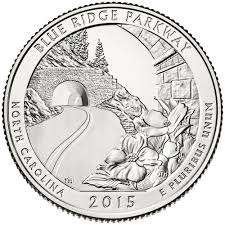Amerika - Quarter 2015 - North Carolina - Blue Ridge Parkway, Verzenden, Noord-Amerika, Losse munt