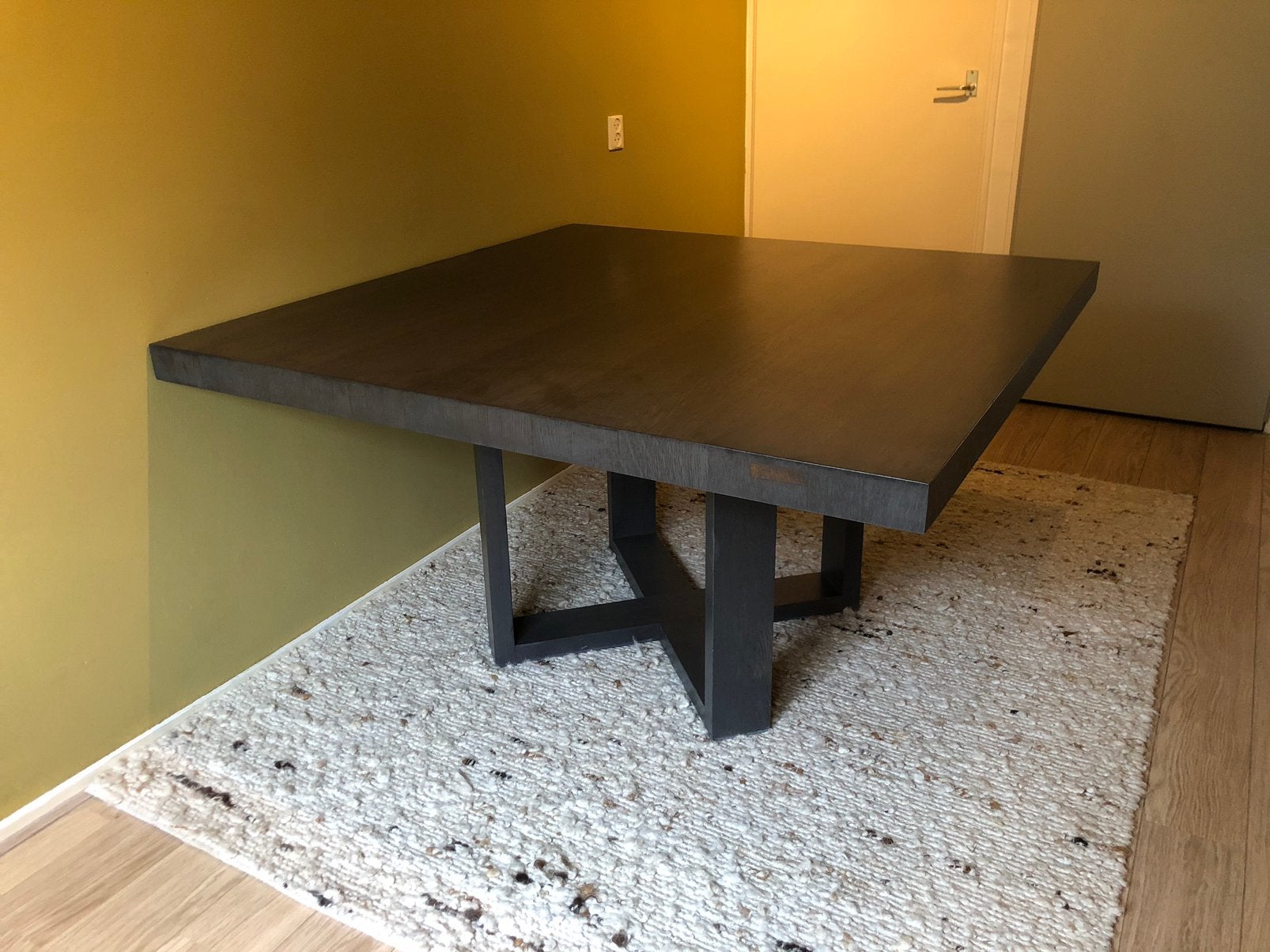 Vierkante eettafel 140x140, Huis en Inrichting, Tafels | Eettafels, Ophalen, Vierkant, Modern, robuust, Japandi, industrieel, Zo goed als nieuw