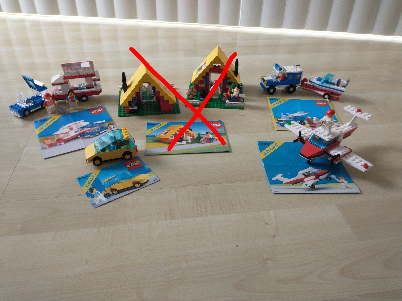 Vintage LEGO Legoland sets 6590, 6698, 6687 en 6530, Gebruikt, Lego, Ophalen of Verzenden, Inclusief instructies