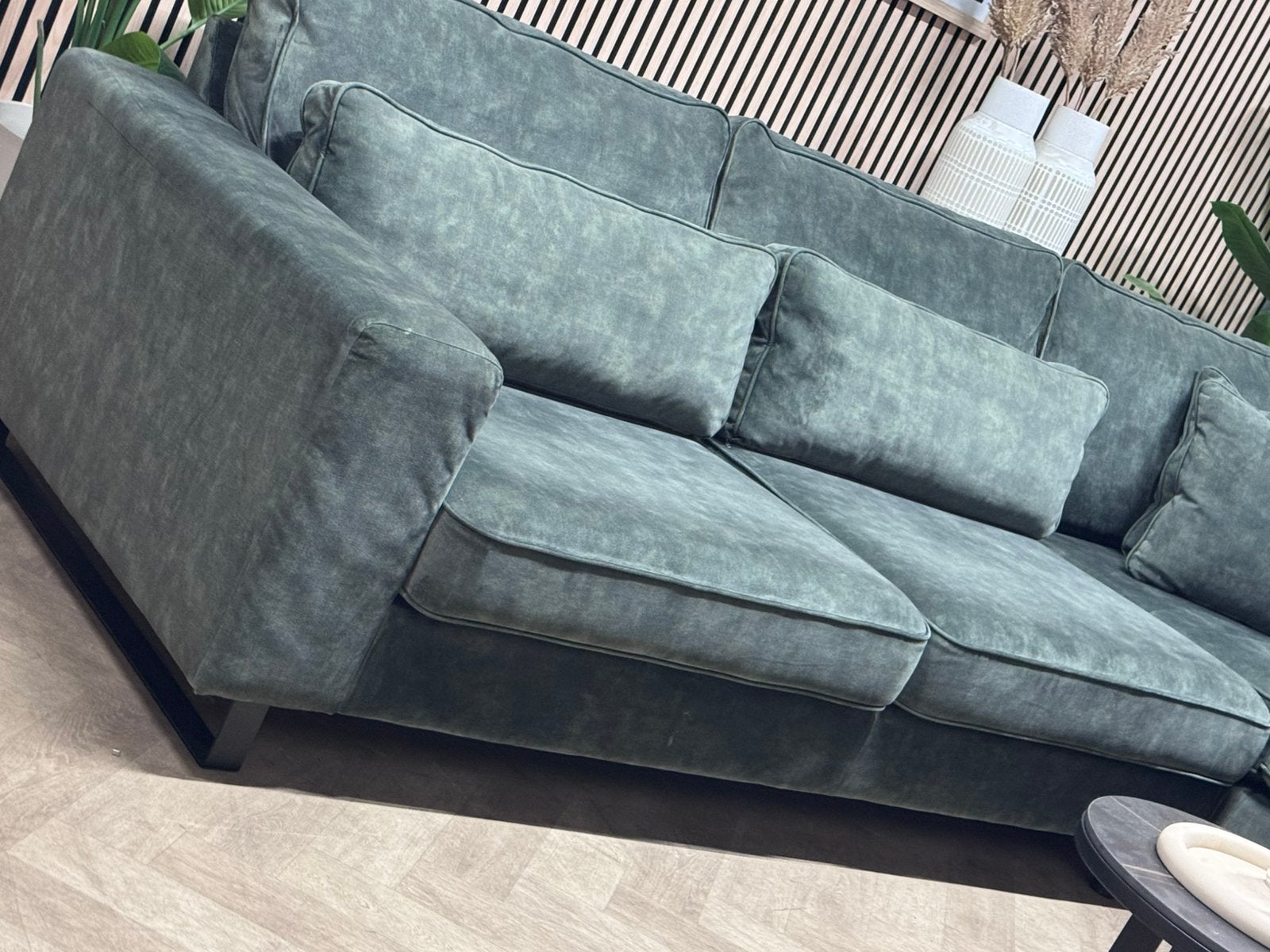 ZGAN Luxe Velvet Velours Hoekbank - Groen - 310 x 250, -, -, Luxe velvet velours hoekbank loungebank groen plofbank, Hoekbank