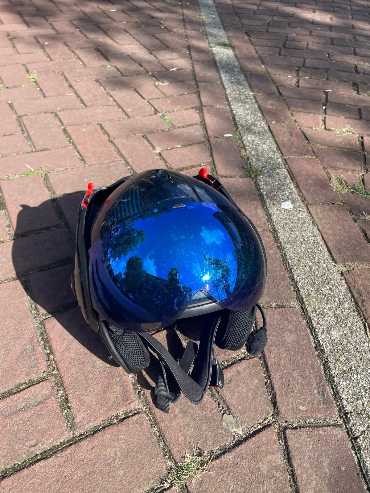 Blauwe Carbon Roof Boxxer Helm S/M met Geluidssysteem, Overige merken, M, Systeemhelm, Heren
