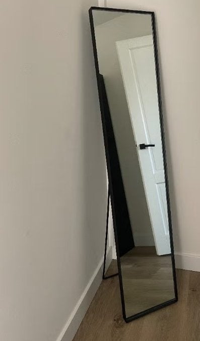 stalen passpiegel, Huis en Inrichting, Woonaccessoires | Spiegels, Ophalen, Minder dan 50 cm, Gebruikt, 150 tot 200 cm