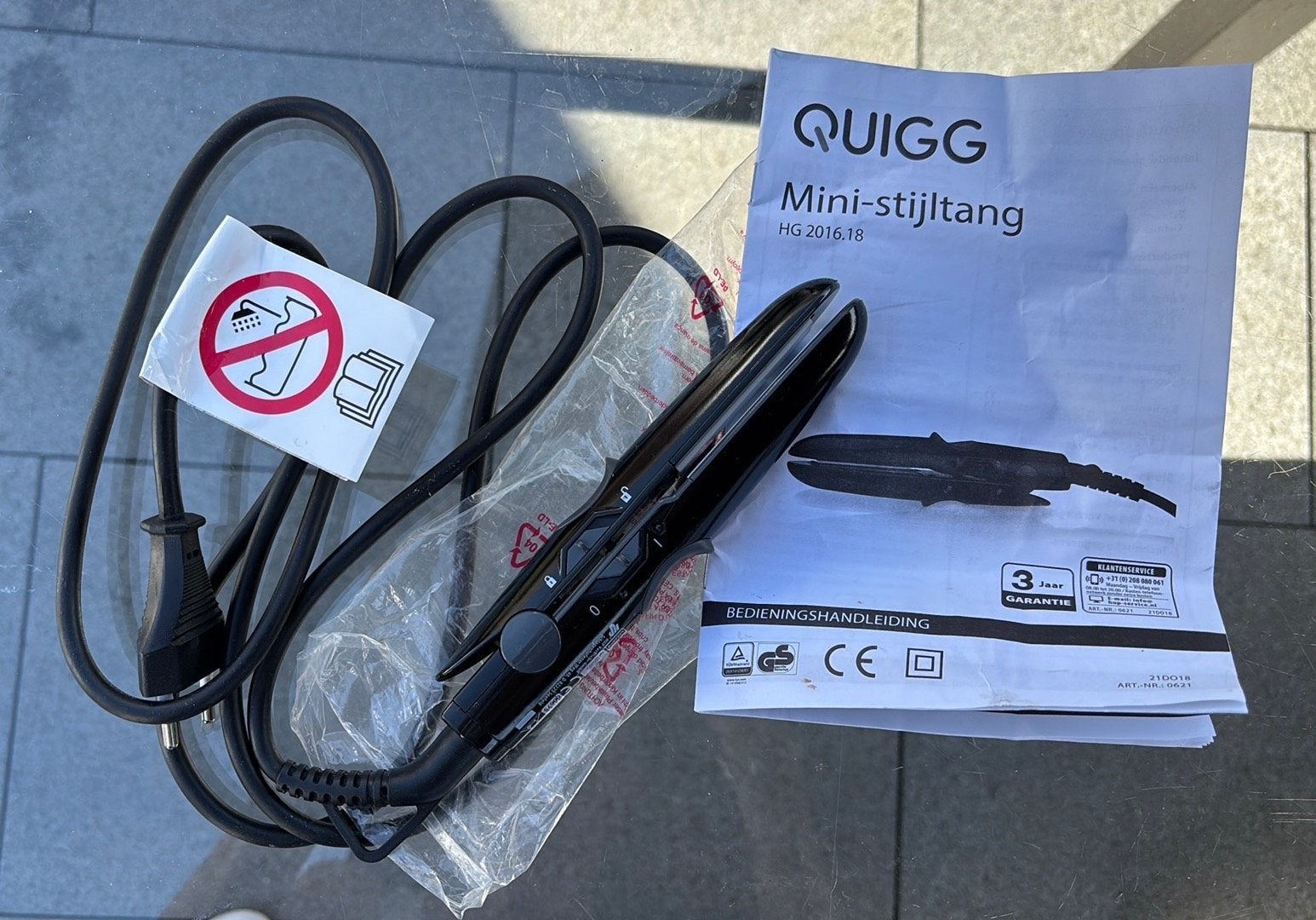 QUIGG Mini-stijltang HG 2016.18 - Compact en Handig, Ophalen of Verzenden, Zo goed als nieuw, Haarverzorging