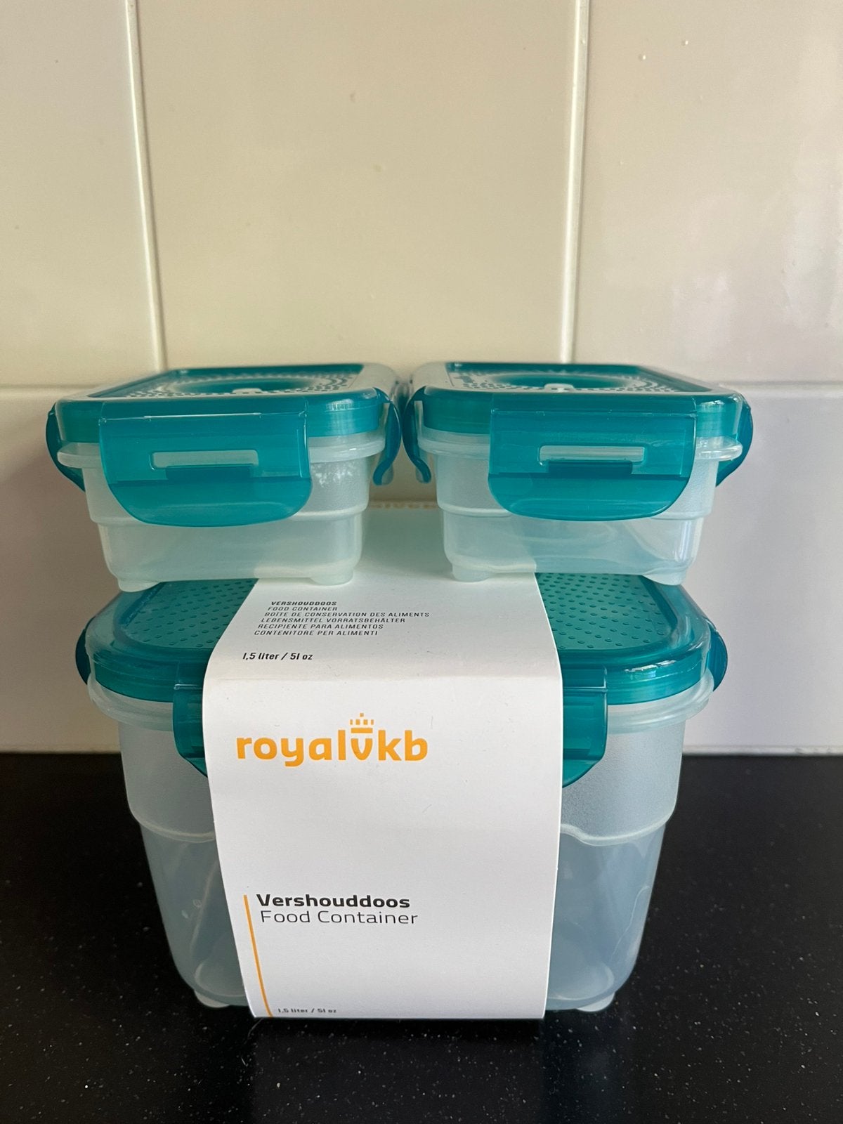 Royal VKB vershouddozen 1500 ml (nieuw) en 2x 200 ml (ZGAN), Huis en Inrichting, Groen, Kunststof, Nieuw, Ophalen of Verzenden