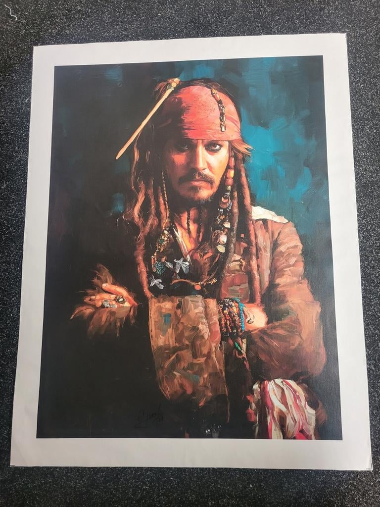 Alberto Ricordo - Jack Sparrow Portret Print, Ophalen of Verzenden