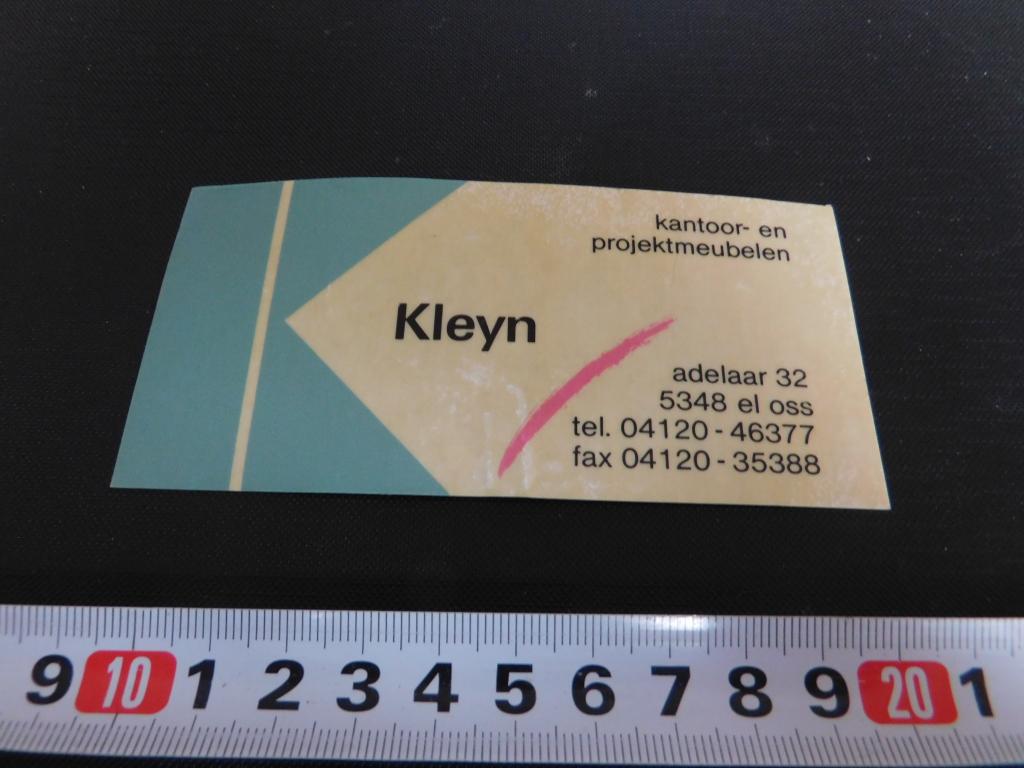 sticker Oss KLEYN Kantoor en projektmeubelen *, Ophalen, Zo goed als nieuw