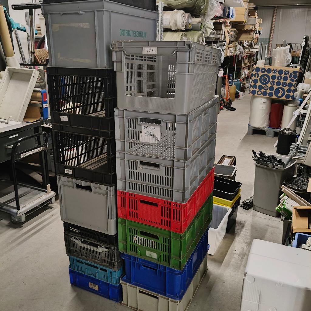 Stevige plastic bakken & kratten WISSELENDE VOORRAAD, Ophalen, Gebruikt, 40 tot 60 cm, 50 tot 75 cm