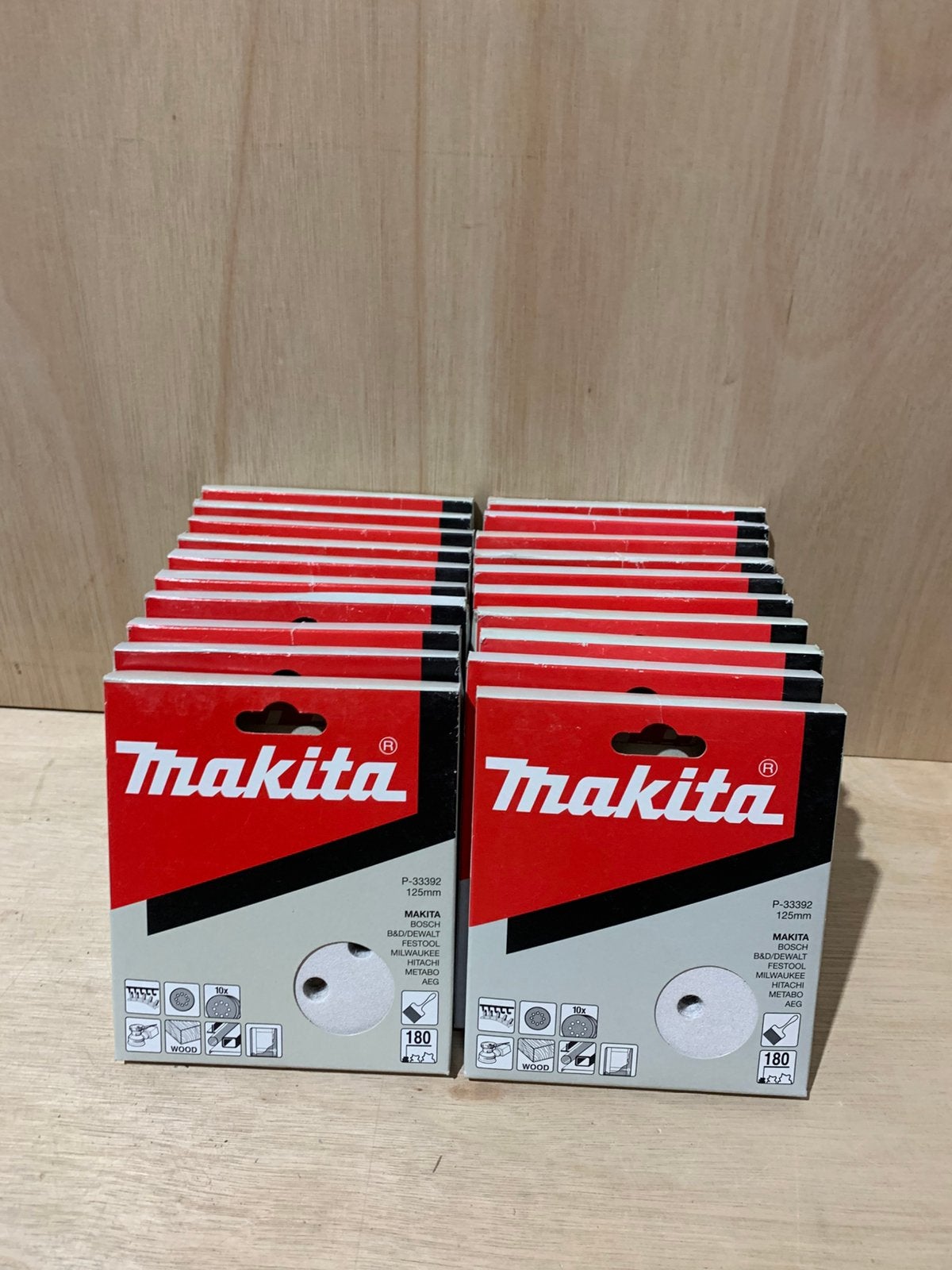 Makita schuurschijven set 125mm P180 10x P-33392, Bandschuurmachine, Makita, Minder dan 600 watt, Makita