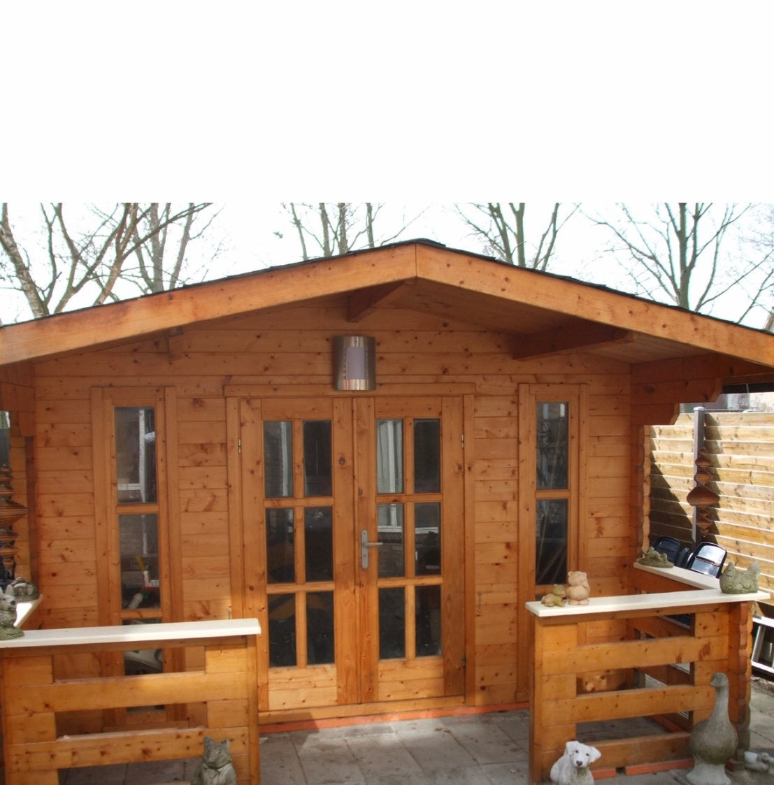 Grote tuinhuis/ blokhut, stevig hout, met deuren rn raam, Ophalen of Verzenden, Zo goed als nieuw, 250 tot 500 cm, Blokhut