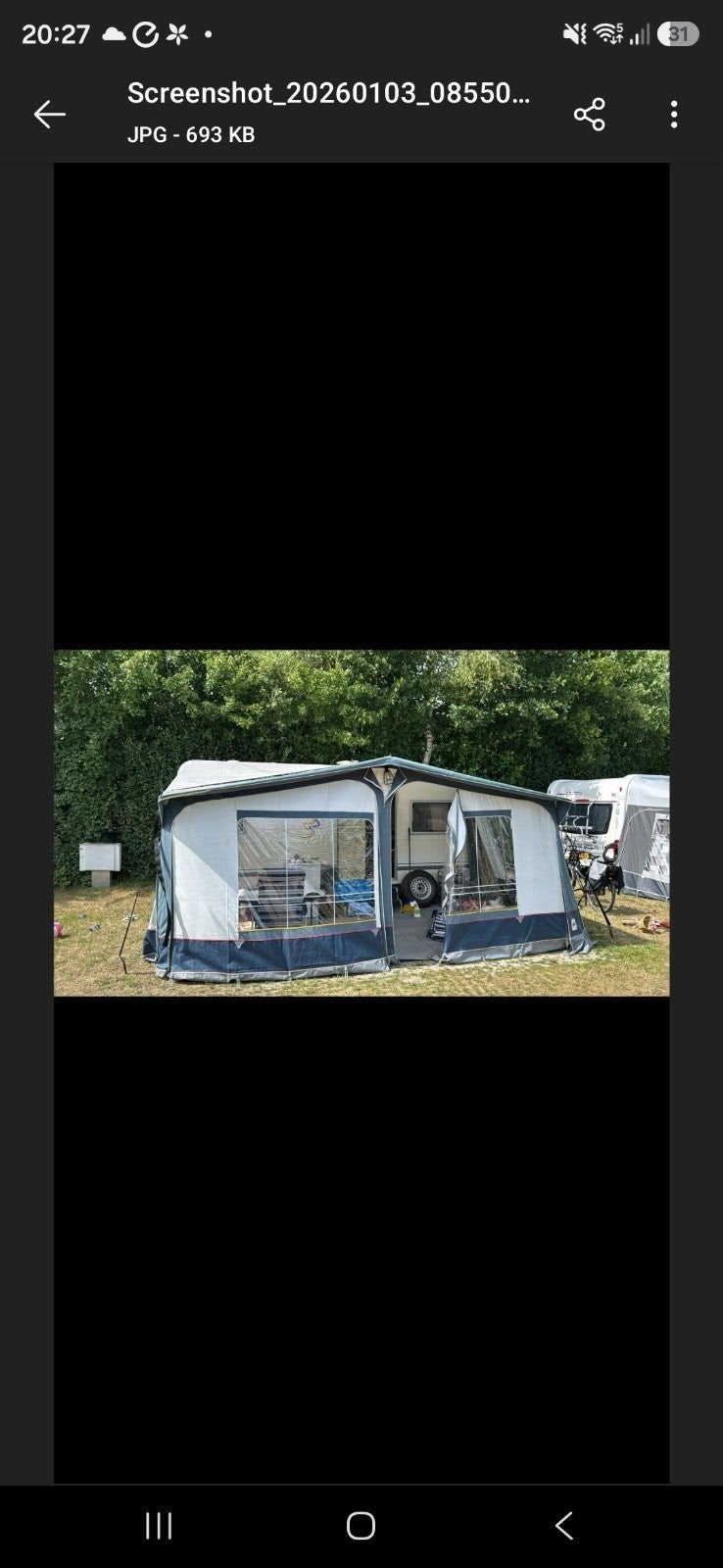 Ruime voortent dorema- Zo goed als nieuw maat 12, Caravans en Kamperen, Voortenten en Luifels, Ophalen, Zo goed als nieuw, Dorema