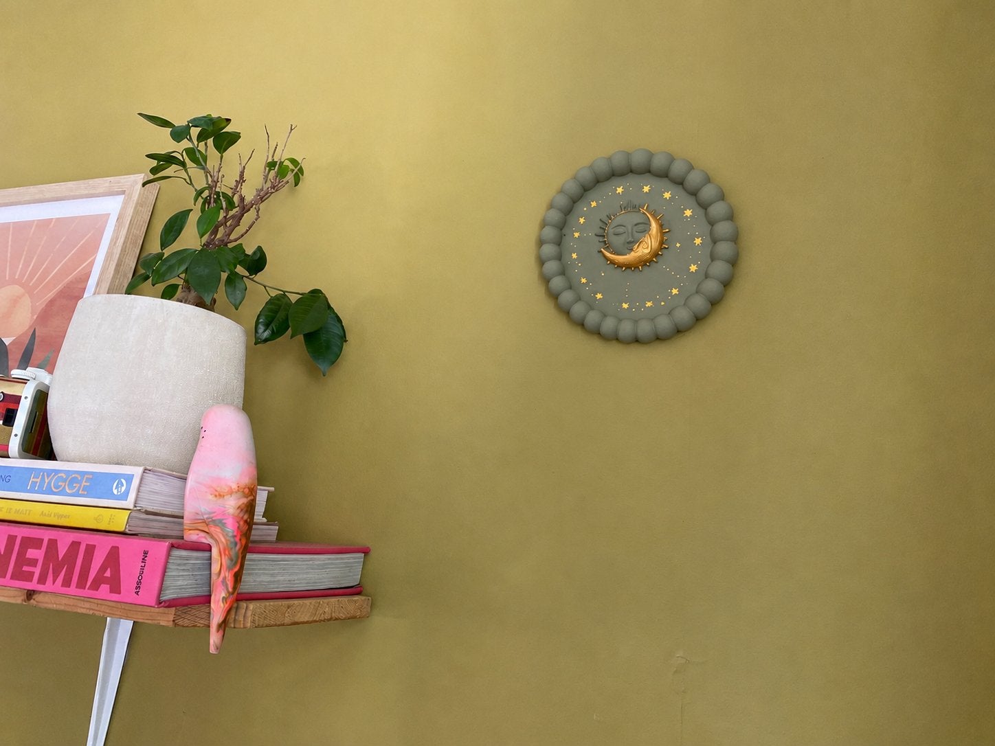 Handgemaakt boho zon en maan ornament, Ophalen of Verzenden, Zo goed als nieuw