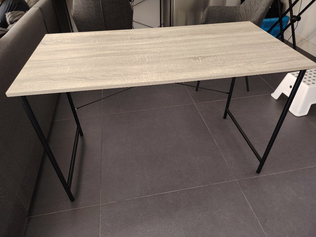 Bureau VANDBORG 60x120 licht eiken kleur/zwart zgan, Ophalen, Overige typen, 120 cm, Zo goed als nieuw