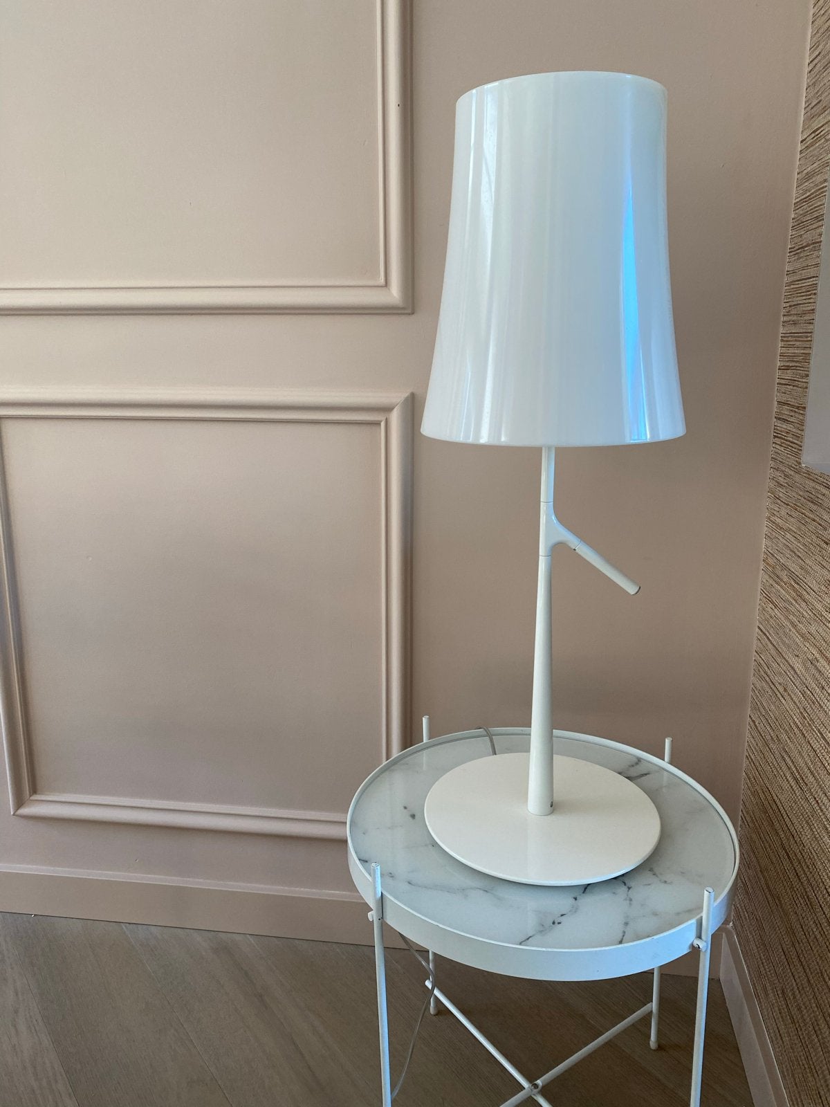 Foscarini Birdie Tafellamp - Zo goed als nieuw, Huis en Inrichting, Ophalen, Kunststof, Overige merken, Wit