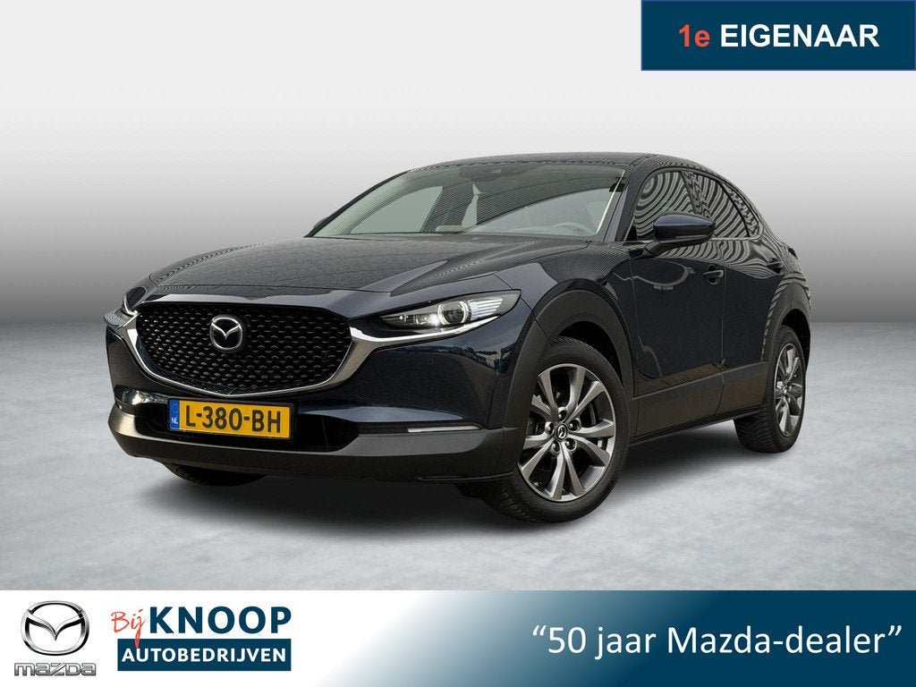 Mazda CX-30 2.0 e-SkyActiv-X M Hybrid Luxury | Trekhaak | Le, Auto's, Mazda, 1998 cc, Automatische klimaatregeling, Gebruikt, Blauw