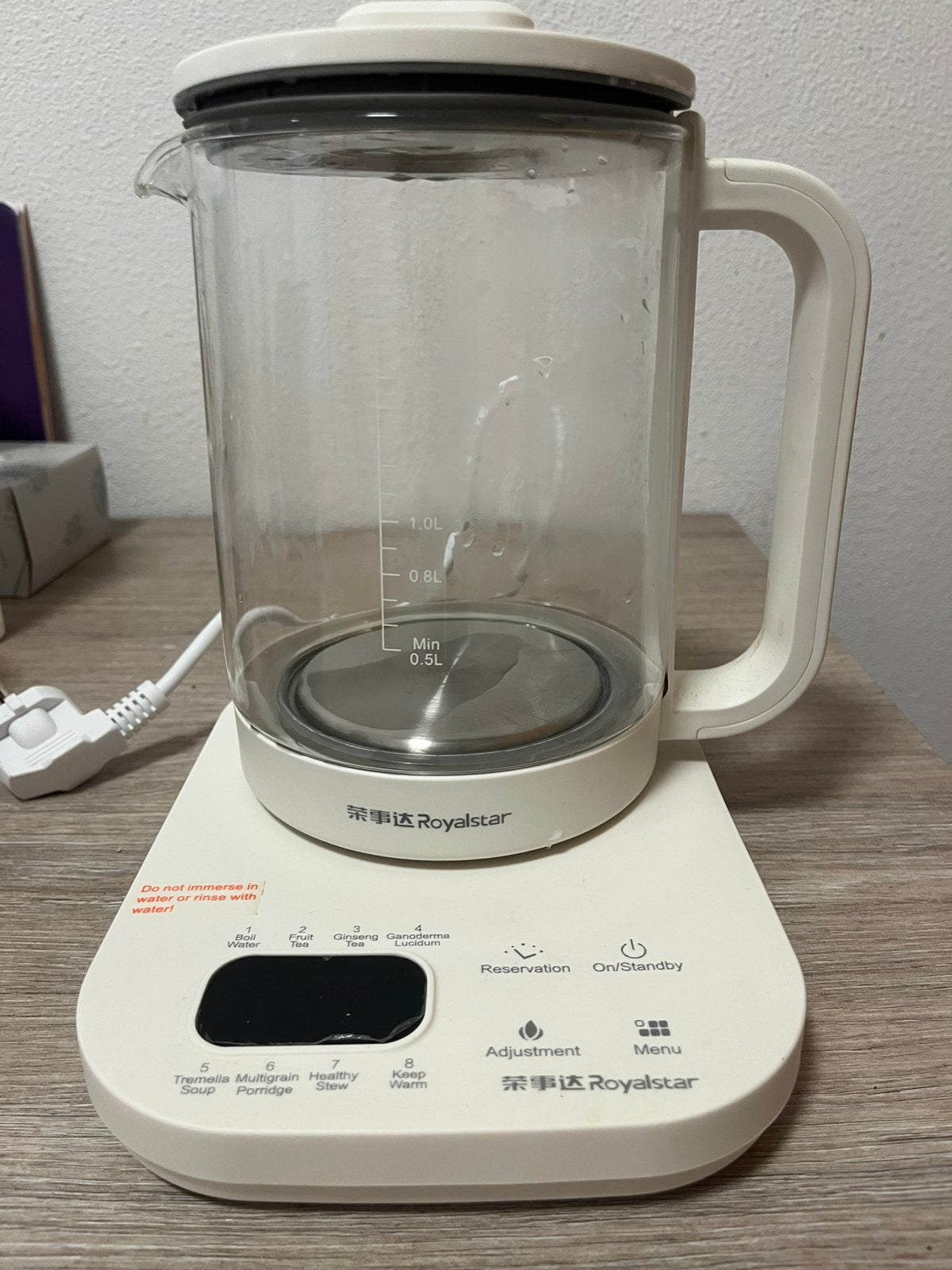 Royalstar Gezondheid Waterkoker 1,8L 8 Modi Healthy Kettle, 1 tot 2 liter, Ophalen, Zo goed als nieuw