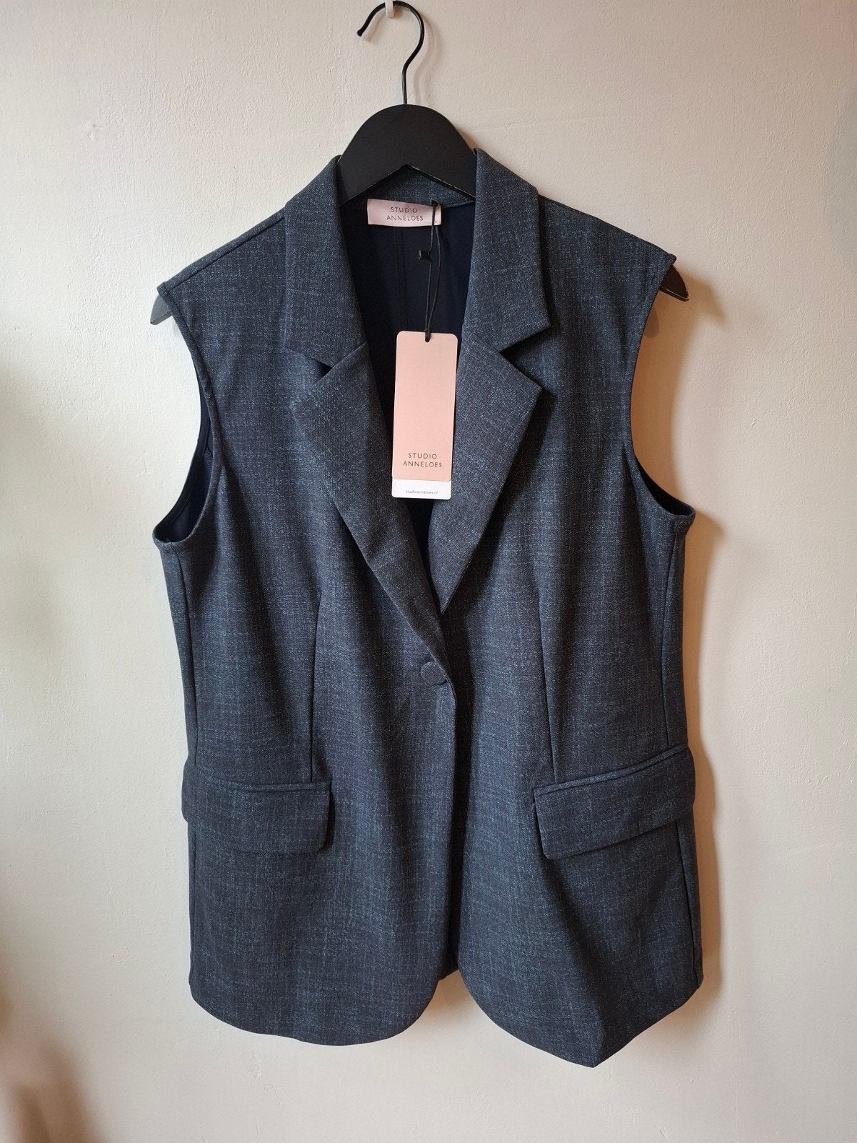 Studio Anneloes travelstof denim gilet maat: L/40,42, Maat 38/40 (M), Studio Anneloes, Blauw, Nieuw