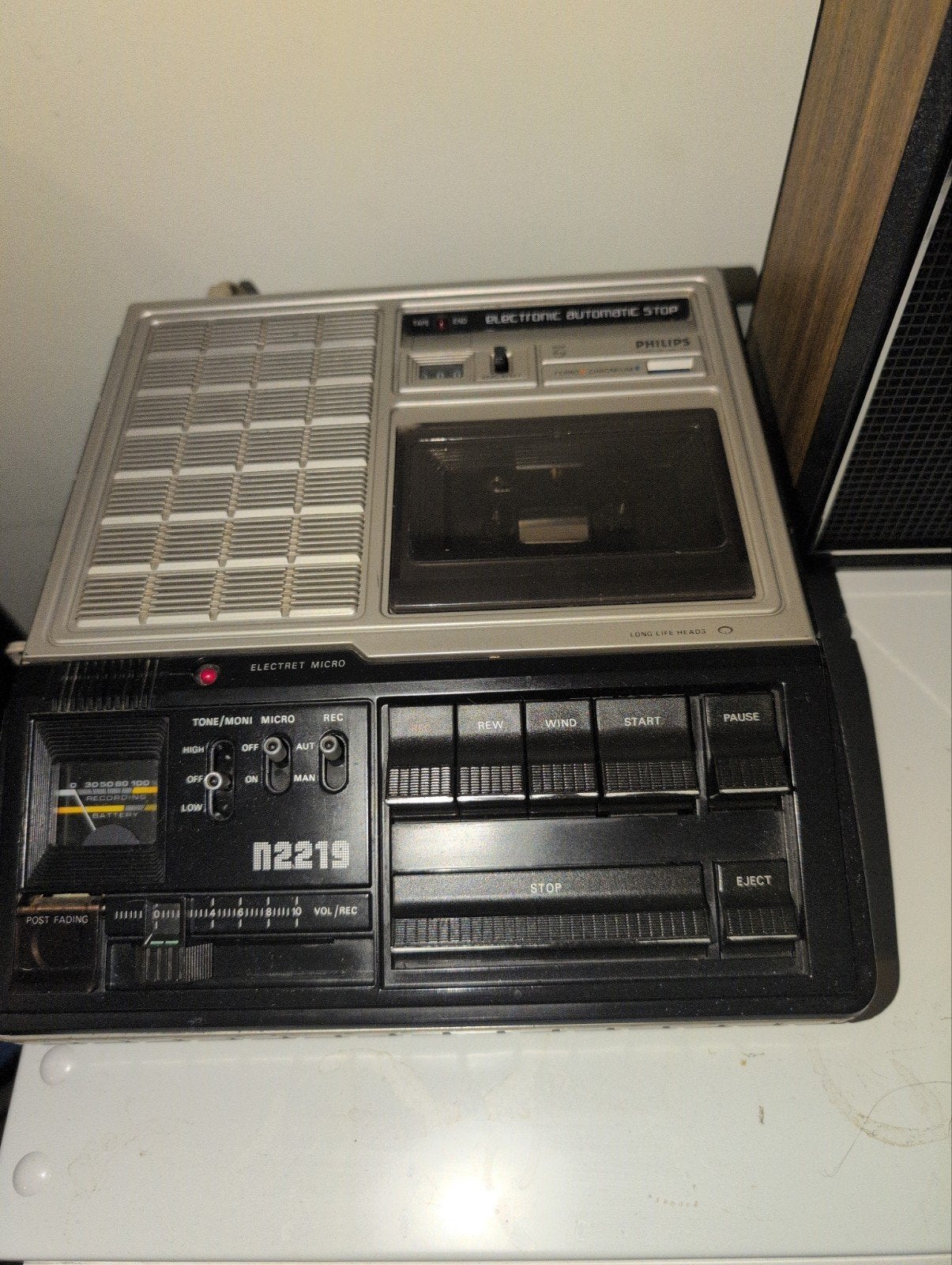 Philips N2219 Casetterecorder - Werkt perfect!, Ophalen, Bandrecorder