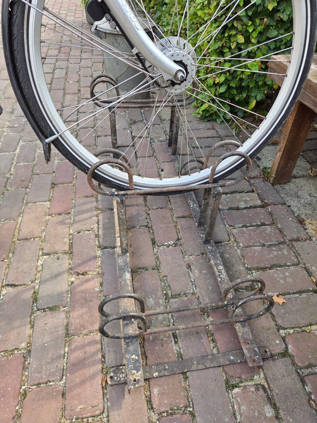 Stalen fietsenrek voor 4 fietsen, Ophalen, Gebruikt