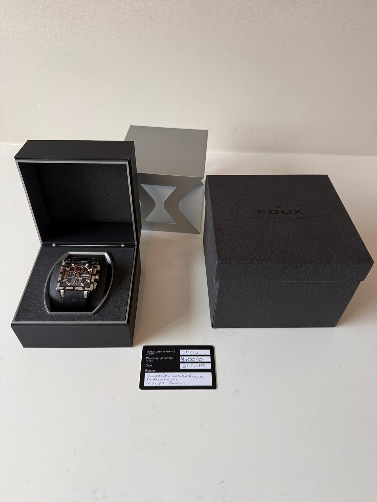 Edox Classe Royale Grand Chronograph Automatic, Sieraden, Tassen en Uiterlijk, Horloges | Heren, Staal, Polshorloge, Overige materialen