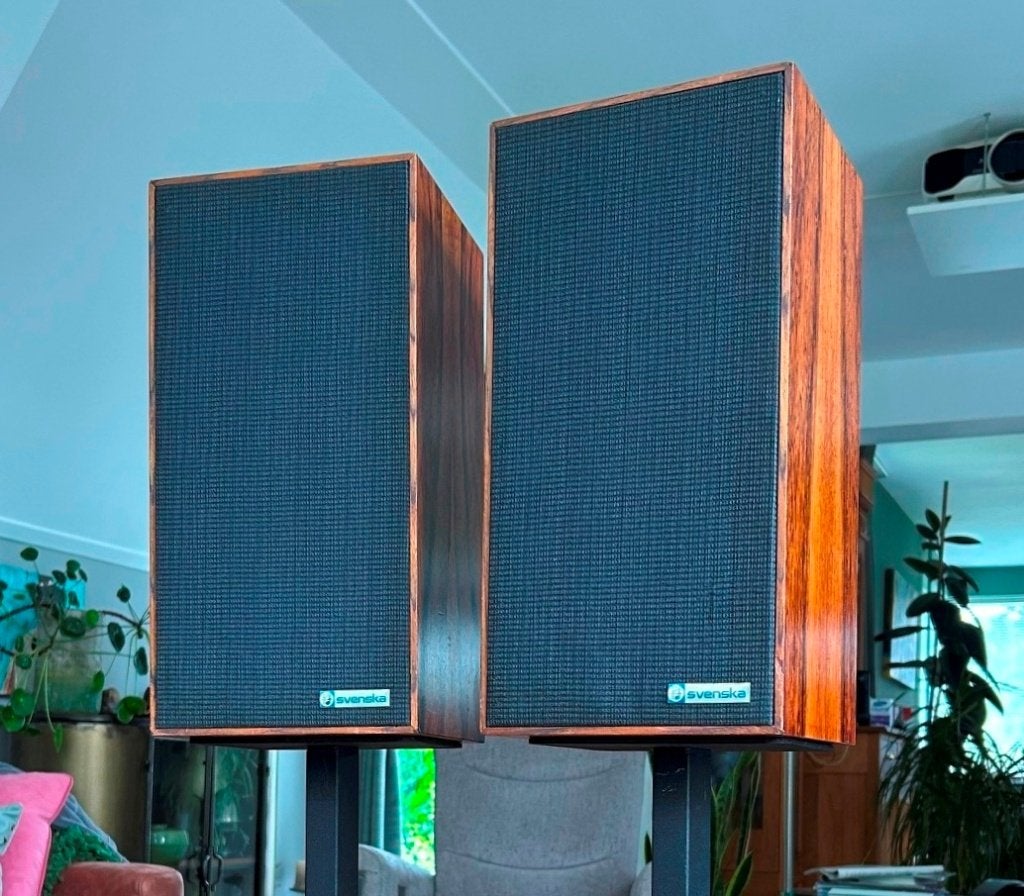 Svenska 1005 Palissander speaker set - spelen fantastisch, Overige merken, Gebruikt, Ophalen of Verzenden, Minder dan 60 watt