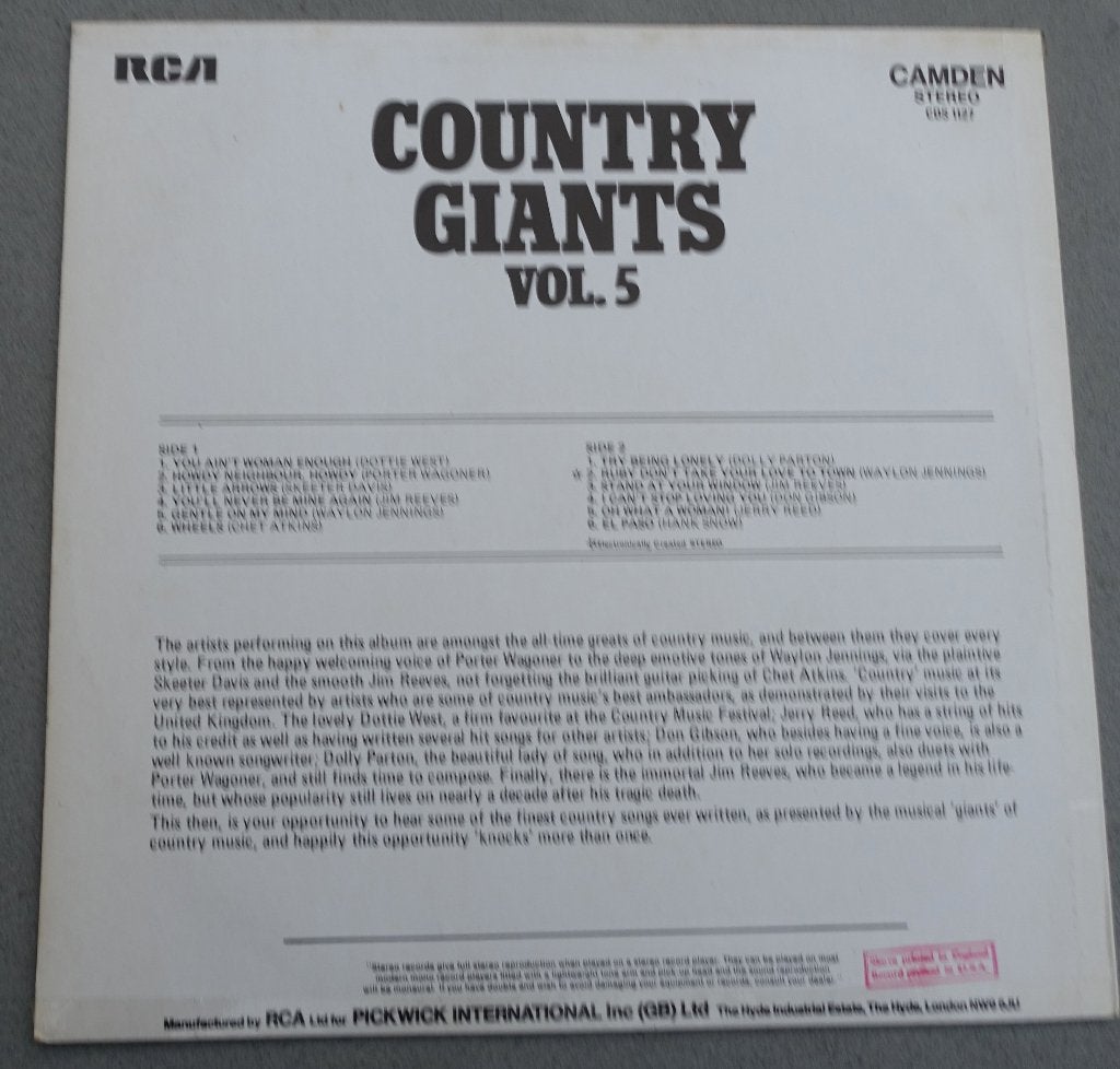 Country Giants Vol. 5 LP - Diverse Artiesten, LP, Zo goed als nieuw, 12 inch, Country