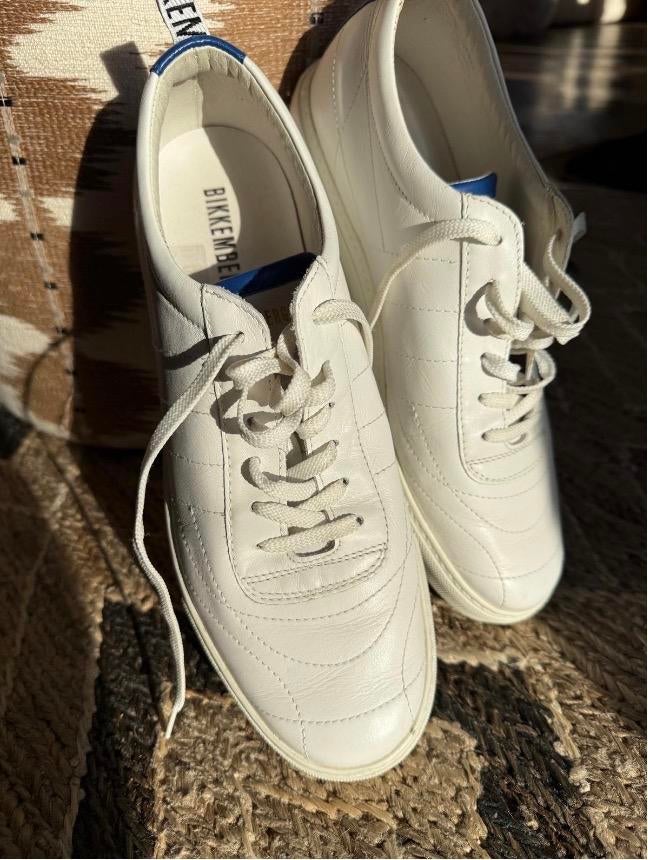 Bikkembergs witte sneakers met kobaltblauwe details maat 44, Verzenden, Wit, Sneakers of Gympen, Zo goed als nieuw