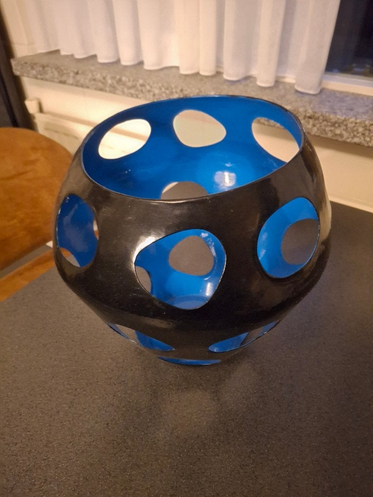 vaas metaal, Huis en Inrichting, Woonaccessoires | Vazen, Overige kleuren, 30 cm, Ophalen of Verzenden, Zo goed als nieuw