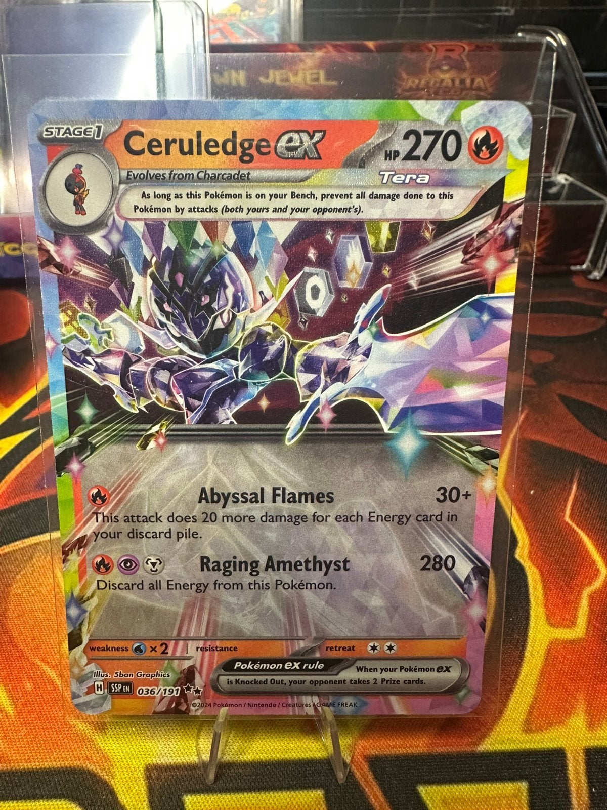 Ceruledge ex (SSP 036) Surging Sparks, Ophalen of Verzenden, Zo goed als nieuw, Losse kaart, Foil