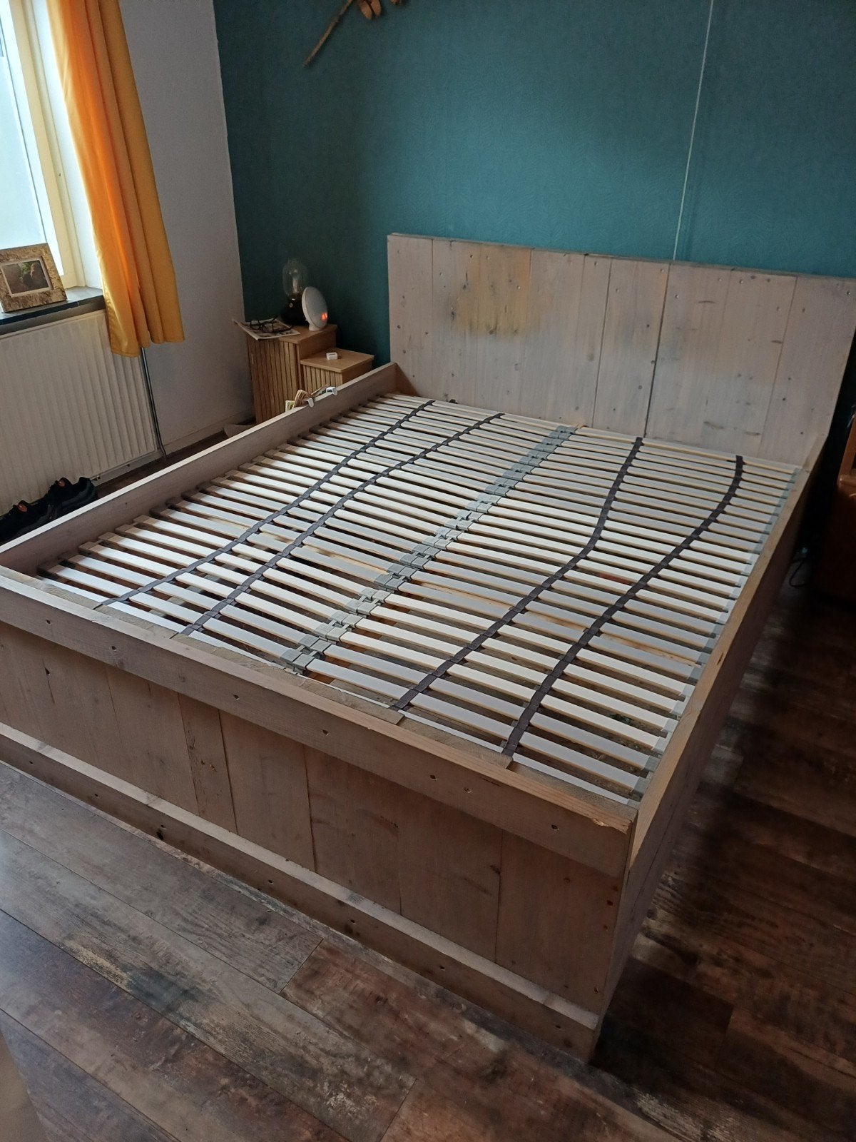 steigerhouten bed 1.60 x 2.00, Ophalen, Steigerhout, Tweepersoons, 200 cm