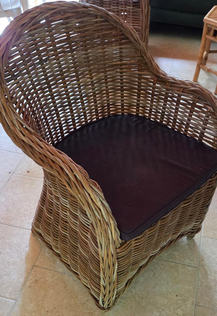 rotan fauteuiltjes type Roma Sabuga, Ophalen, Minder dan 75 cm, Riet of Rotan, Zo goed als nieuw