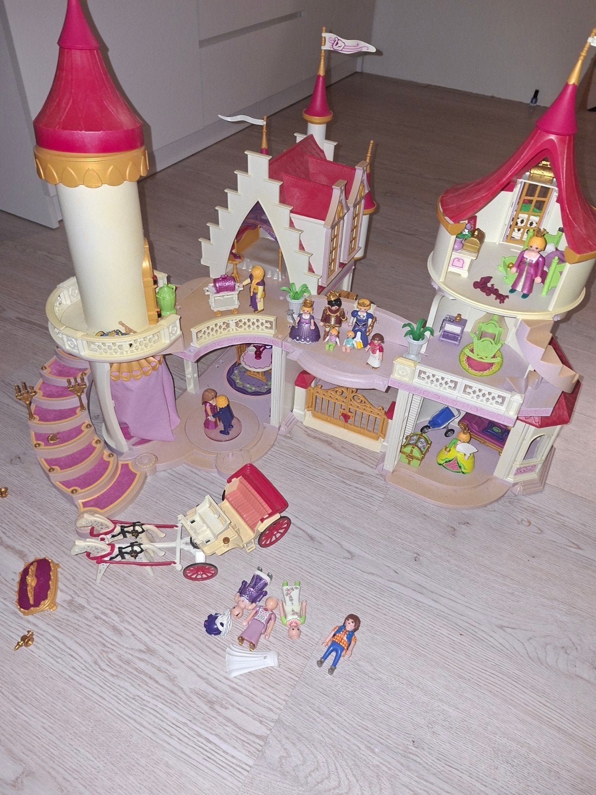 Playmobil Prinsessenkasteel met figuren en koets, Gebruikt, Complete set, Ophalen of Verzenden, Kasteel/Fort