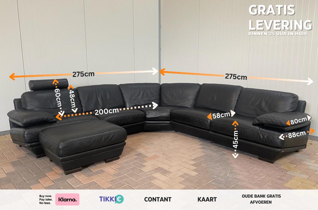 Natuzzi Plaza Hoekbank met Hocker –- Gratis Levering