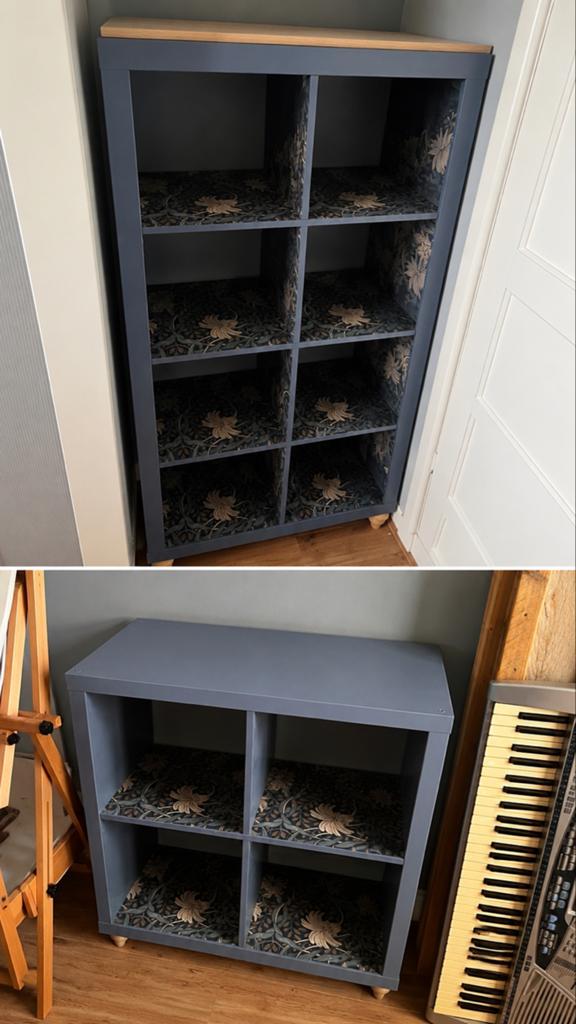 Ikea Kast 2x4 en 2x2 kallax - Blauw met Fraaie Afwerking, Met plank(en), Gebruikt, 100 tot 150 cm, 25 tot 50 cm
