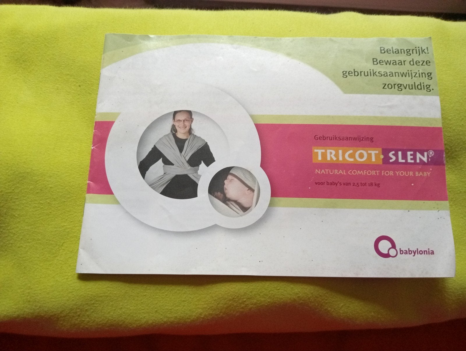 Tricot Slen Babylonia limoengroen, Ophalen, Draagdoek, Overige merken