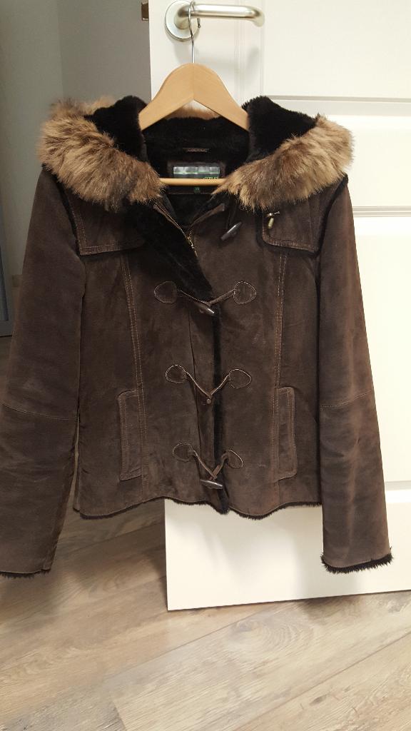Suède winterjack, Ophalen of Verzenden, Zo goed als nieuw, Maat 36 (S), Bruin