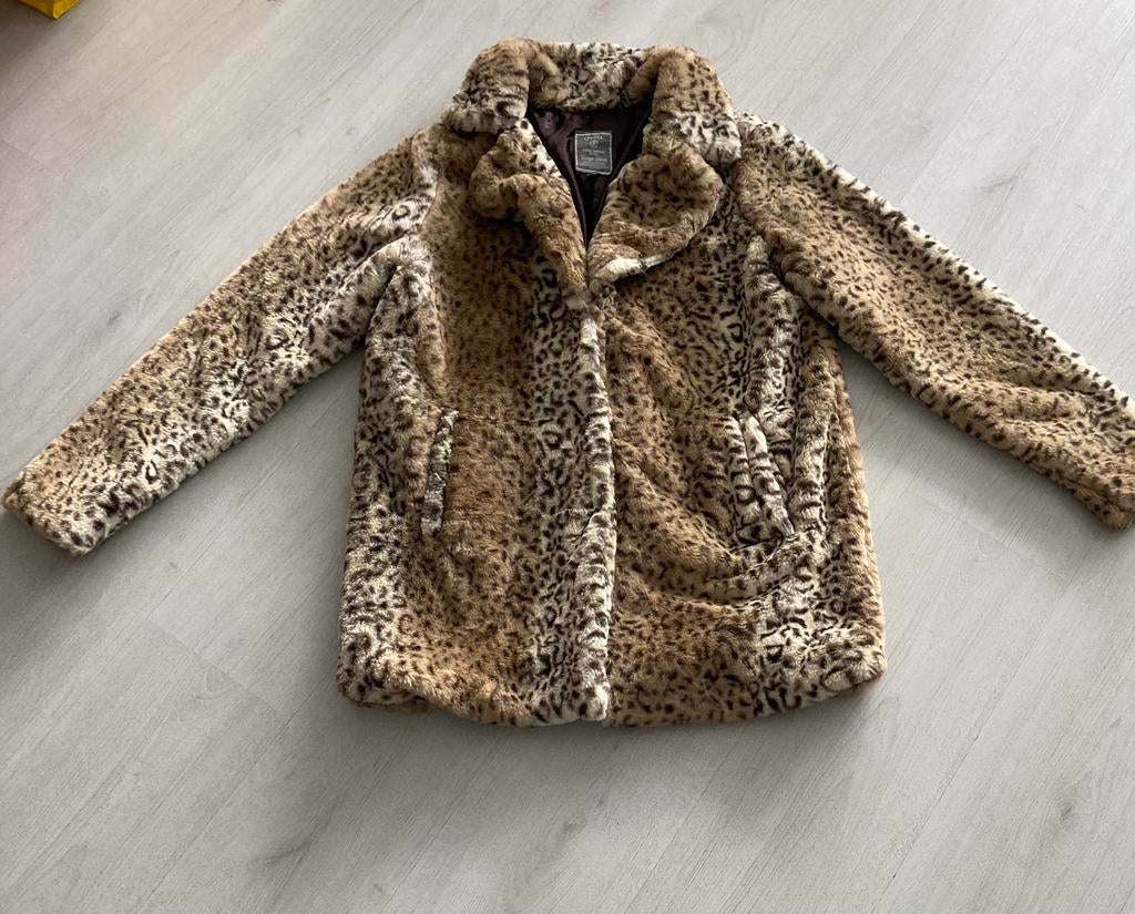 Geisha panter imitatie bontjas maat M/L, Kleding | Dames, Jassen | Winter, Nieuw, Maat 38/40 (M), Bruin, Ophalen of Verzenden