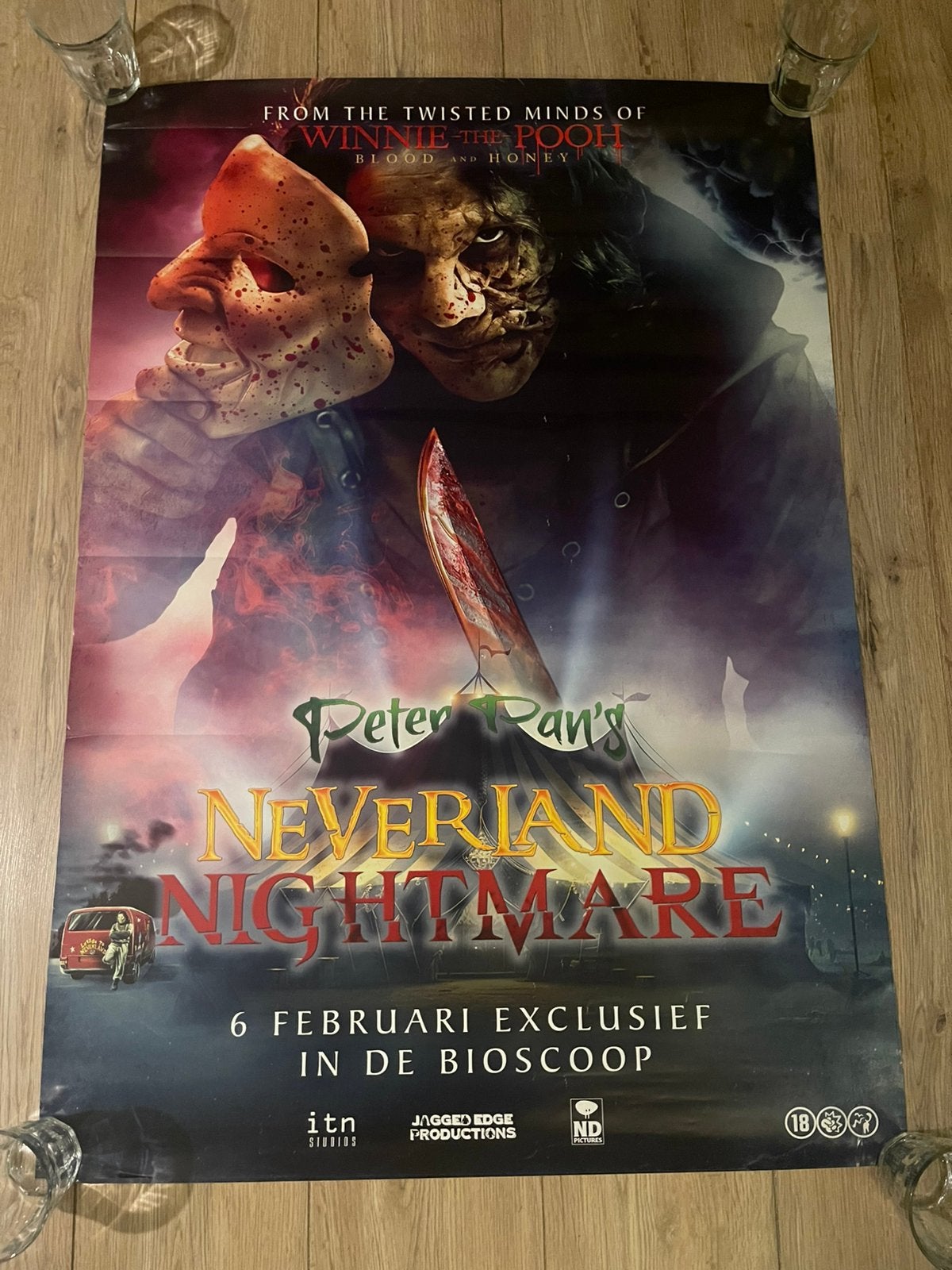 Peter Pan Neverland Nightmare Filmposter 100 x 70 cm, Ophalen of Verzenden, Zo goed als nieuw, Film en Tv