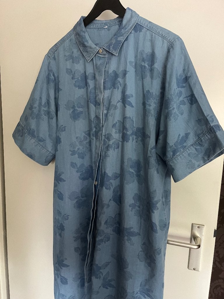 Spijkerjurk korte mouw, Kleding | Dames, Jurken, Blauw, Maat 42/44 (L), Ophalen of Verzenden, Zo goed als nieuw