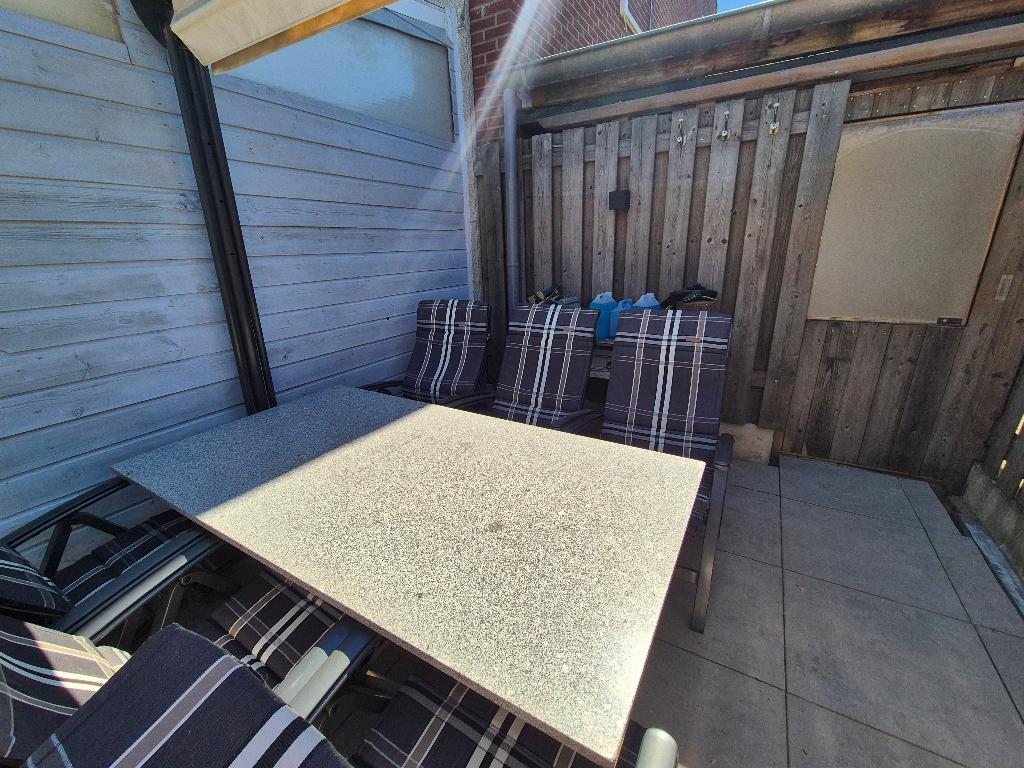 luxe tuinset met 6 stoelen en granieten tafel., 6 zitplaatsen, Aluminium, Ophalen of Verzenden, Zo goed als nieuw